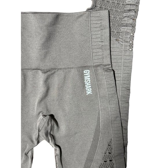 Gymshark Womens XS Light Brown Ribbed Seamless Leggings High waist Tummy Control - Picture 5 of 14